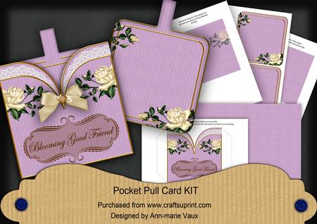 Lilac Rose Bloomin Good Friend Vintage Pocket Pull Card Kit