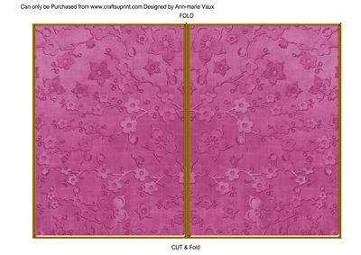 Cerise Cherry Blossom 7x5 Cut and Fold Card