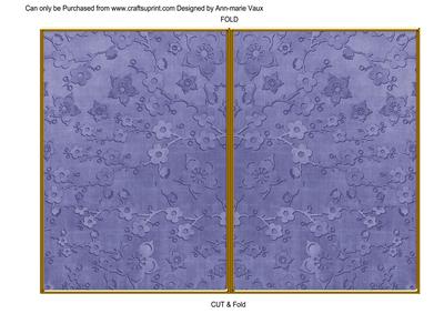 Dblue Cherry Blossom 7x5 Cut and Fold Card