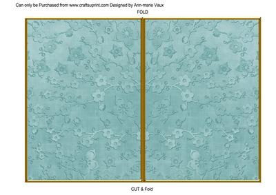Dteal Cherry Blossom 7x5 Cut and Fold Card