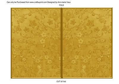 Gold Cherry Blossom 7x5 Cut and Fold Card
