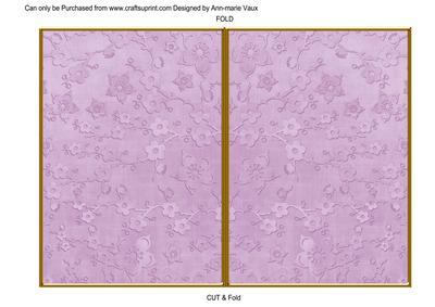 Lilac Cherry Blossom 7x5 Cut and Fold Card
