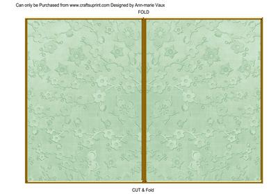 Mint Cherry Blossom 7x5 Cut and Fold Card