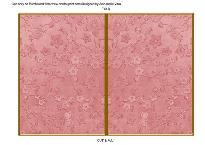 Pink Cherry Blossom 7x5 Cut and Fold Card