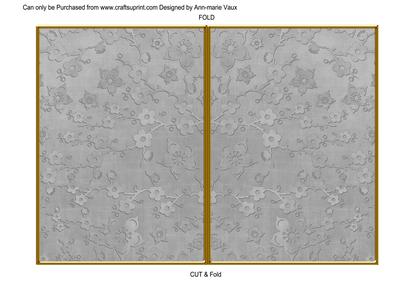 Silver Cherry Blossom 7x5 Cut and Fold Card