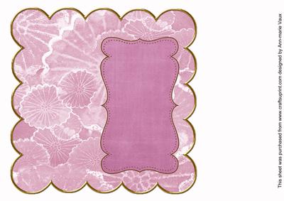 Cerise Oriental Lotus Coloured 8in Scallop Insert Panel