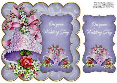 Blue Wedding Bells Wedding Day 8in Scallop Topper