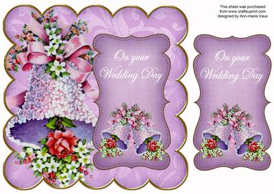 Lilac Wedding Bells Wedding Day 8in Scallop Topper