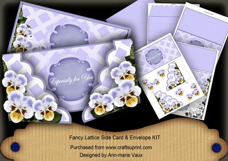Blue Pansy Especially for You Fancy Lattice 3D Card Kit