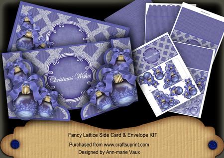 Trees Baubles Christmas Wishes Fancy Lattice 3D Card Kit