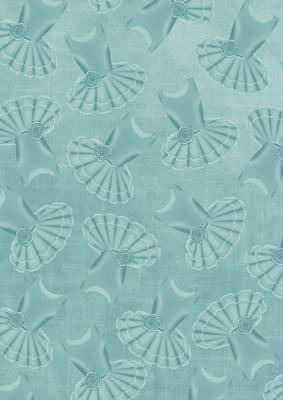 Dusky Teal Ballet Dress A4 Backing Paper