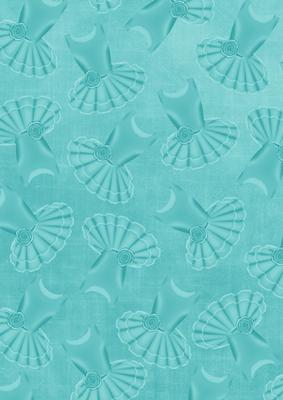 Teal Ballet Dress A4 Backing Paper