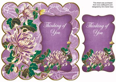 Purple Oriental Lotus Thinking of You 8in Scallop Topper