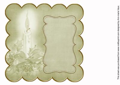 Olive Christmas Candle Colour 8in Scallop Insert Panel