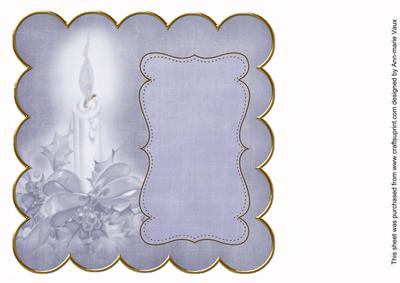 Blue Christmas Candle Colour 8in Scallop Insert Panel