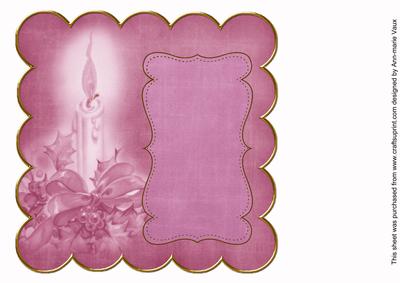 Cerise Christmas Candle Colour 8in Scallop Insert Panel