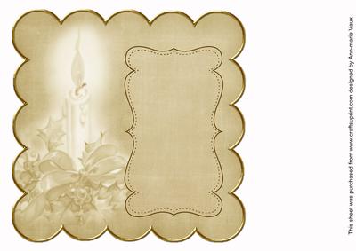 Cream Christmas Candle Colour 8in Scallop Insert Panel