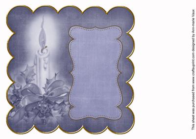 Dblue Christmas Candle Colour 8in Scallop Insert Panel