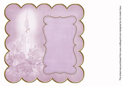 Lilac Christmas Candle Colour 8in Scallop Insert Panel