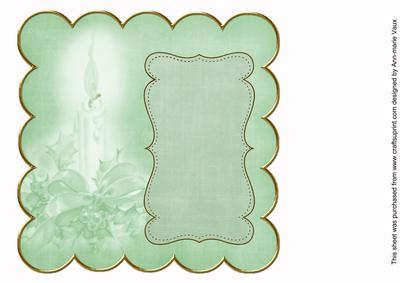 Mid Green Christmas Candle Colour 8in Scallop Insert Panel