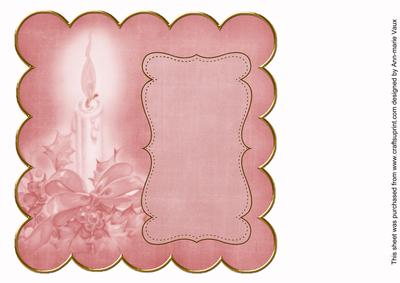 Pink Christmas Candle Colour 8in Scallop Insert Panel