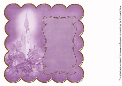 Purple Christmas Candle Colour 8in Scallop Insert Panel