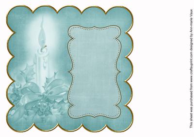 Teal Christmas Candle Colour 8in Scallop Insert Panel
