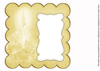 Gold Christmas Candle Plain 8in Scallop Insert Panel