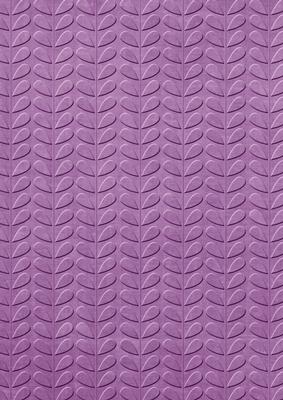Purple Retro Embossed Leaves A4 Backing Paper