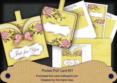 Pink Lemon Roses Just for You Pocket Card Pull Kit
