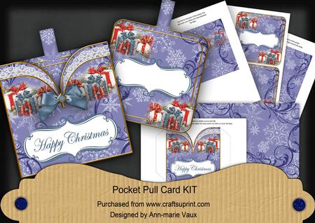 Blue Gifts Happy Christmas Pocket Card Pull Kit