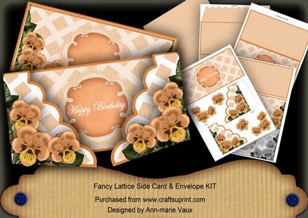 Borange Pansy Happy Birthday 3D Lattice Card Kit