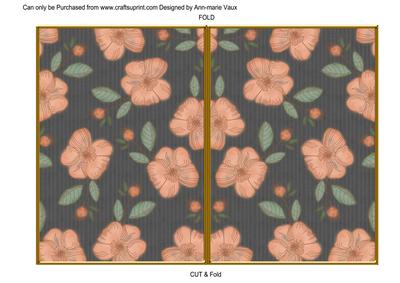 Black Flora Colour 7x5 Cut and Fold Card