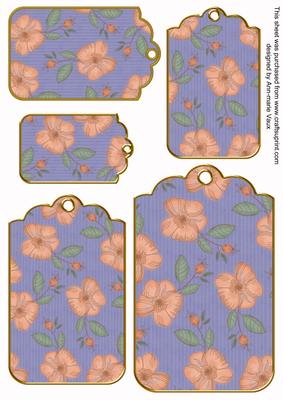 Blue Flora Colour 7x5 Cut and Fold Card