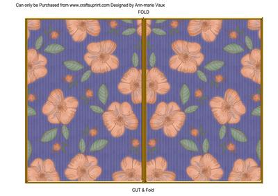 Dark Blue Flora Colour 7x5 Cut and Fold Card