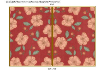Dark Red Flora Colour 7x5 Cut and Fold Card