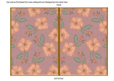 Dusky Pink Flora Colour 7x5 Cut and Fold Card