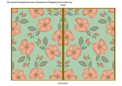 Mint Green Flora Colour 7x5 Cut and Fold Card