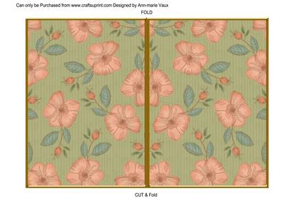 Olive Flora Colour 7x5 Cut and Fold Card