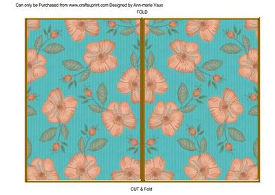 Teal Flora Colour 7x5 Cut and Fold Card