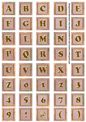 Dusky Pink Flora Colour Alphabet Embellishment Sheet