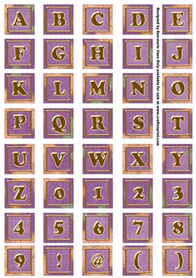 Purple Flora Colour Alphabet Embellishment Sheet