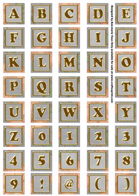 Silver Flora Colour Alphabet Embellishment Sheet