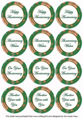 Dgreen Flora Colour Anniversary Mix Sentiment Round Toppers