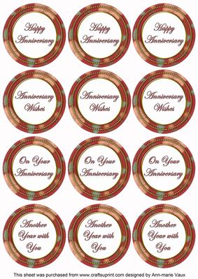 Dred Flora Colour Anniversary Mix Sentiment Round Toppers