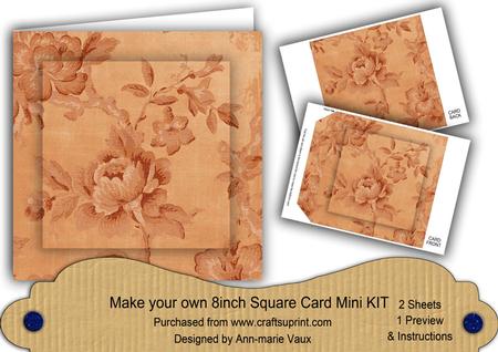 Borange Rose Wallpaper 8in DIY Folded Card Mini Kit