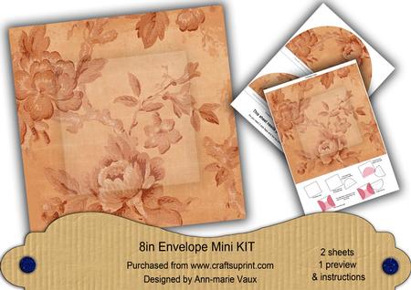 Borange Rose Wallpaper 8in DIY Folded Envelope Mini Kit