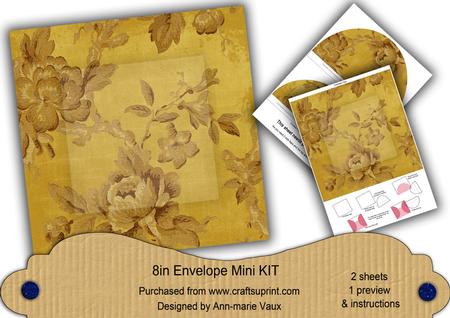 Gold Rose Wallpaper 8in DIY Folded Envelope Mini Kit