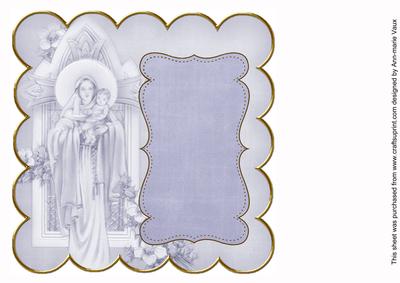 Blue Mother Mary Colour 8in Scallop Insert Panel