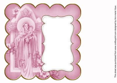 Cerise Mother Mary Plain 8in Scallop Insert Panel